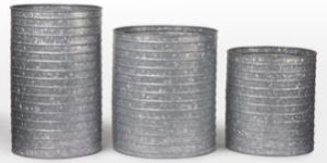Natural Finished Metal Galvanized Cylinder Planters