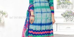Colored Leon Material Printed Salwar Kameez