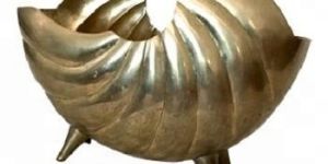 Brass Seashell Footed Planter