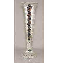 HOTEL DECORATION SILVER MOSAIC FLOWER VASE