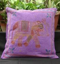 Purple KanthaTOSS PILLOW CUSHION COVER
