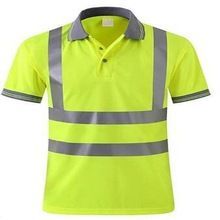 Yellow Reflective Safety Polo T Shirt