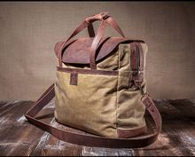 Leather Canvas Laptop Bag