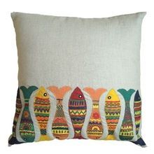 Patch Work Fish Cushion Cover Cotton