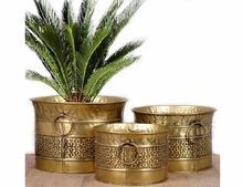 BRASS GARDEN DECORATIVE PLANT POT