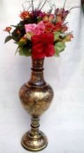 BRASS HANDENGRAVED FLOWER VASE