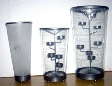 Glass and Metal Tea Light Candle Holder