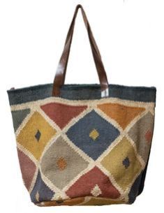 Handmade Jute Dhurrie Bags