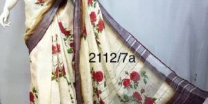 Digital Printed Linen Saree