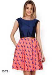 D Blue Designer Western Wear Dress