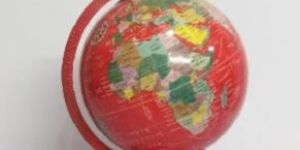 Iron Base World Globe Red Base