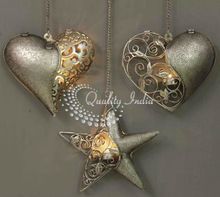 Hanging Metallic Heart Candle Holder