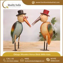 Wooden Heron Birds
