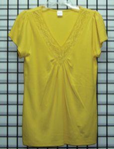 V Neck Decorated Cap Sleeve Top