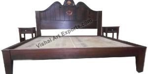 Wooden Crown Queen Bed