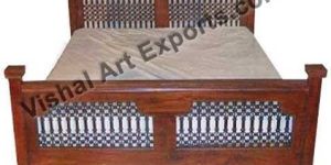 Wooden Iron Jali Bed