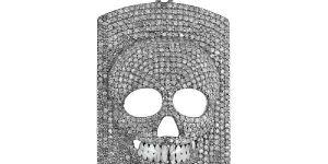 Diamond Skull Charm Pendant