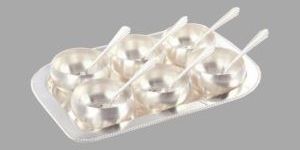 Silver Ice Cream Bowl Set