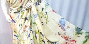 Digital Print Linen Saree