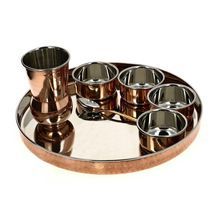 Copper Steel Thali Set