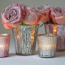 Mercury Glass Vase, Silver Glass Vase, Decorative Glass Vase