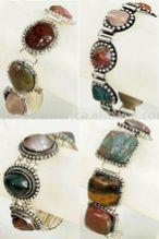 Metal Bracelets Agate Beads