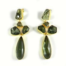 Green Amethyst Stud Earring