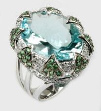 Aquamarine and Diamond Ring