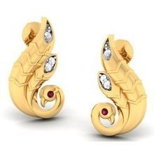 Bird Shape Yellow Gold Earring