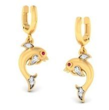 Latest Fish Shaped Gold with Diamond Pendant