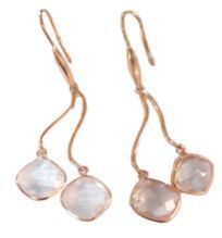 Quartz Stud Gemstone Silver Dangle Earring