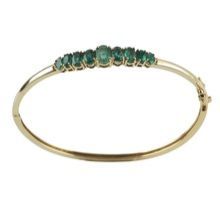 Sterling Silver Emerald Stud Bangle