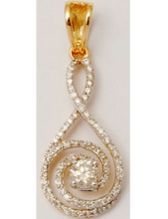 Spiral Design Centre Diamond Pointer Gold Pendant