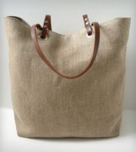 Leather Jute Bag