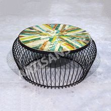 Antique Hand Painted Industrial Coffee Table,