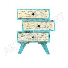 Antique Solid Wood Retro Style Nightstand,