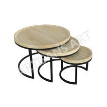 Iron Wood Nesting Table