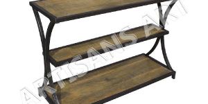 Metal Wood Console Table