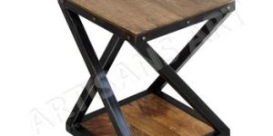 Modern Industrial Metal Wood Stool