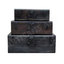 Rustic Antique Nesting Storage Box Set of Three,