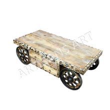 Vintage Antique 8 Drawer Coffee Table on Wheels