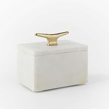 Marble Storage Box with Brass Handle