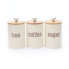 Tea Coffee Sugar Metal Storage Box
