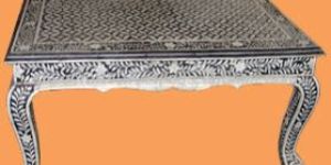 Moroccan Style Camel Bone Inlay Coffee Table