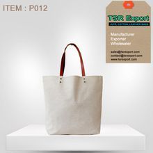 Cotton Canvas Bag with Leather