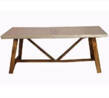 Industrial Galvanised Top Dining Table