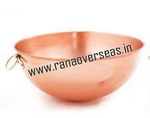 Pure Copper Plain Mixing Bowls with Handles