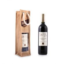 Rope Handle Jute Wine Bottle Bag
