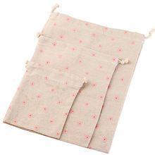 Small Unbleached Cotton Muslin Bags with Customized Printing