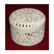 Round Shape Soapstone Jewellery Boxes